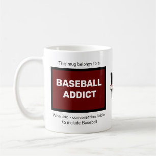 Baseball Addict Add Your Name Monogram Initial Coffee Mug