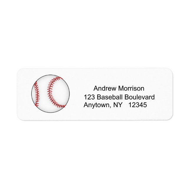 Baseball Address Label Return Address Label (Front)