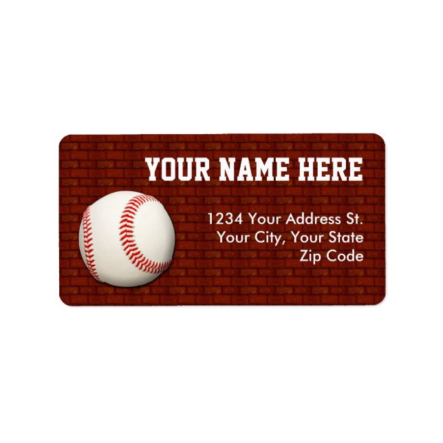 Baseball Address Labels (Front)