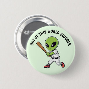 Baseball Alien 6 Cm Round Badge