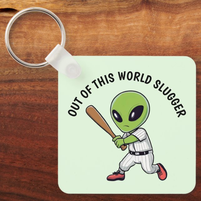 Baseball Alien Key Ring (Front)