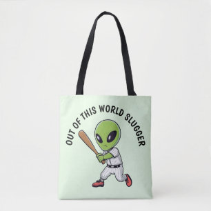 Baseball Alien Tote Bag
