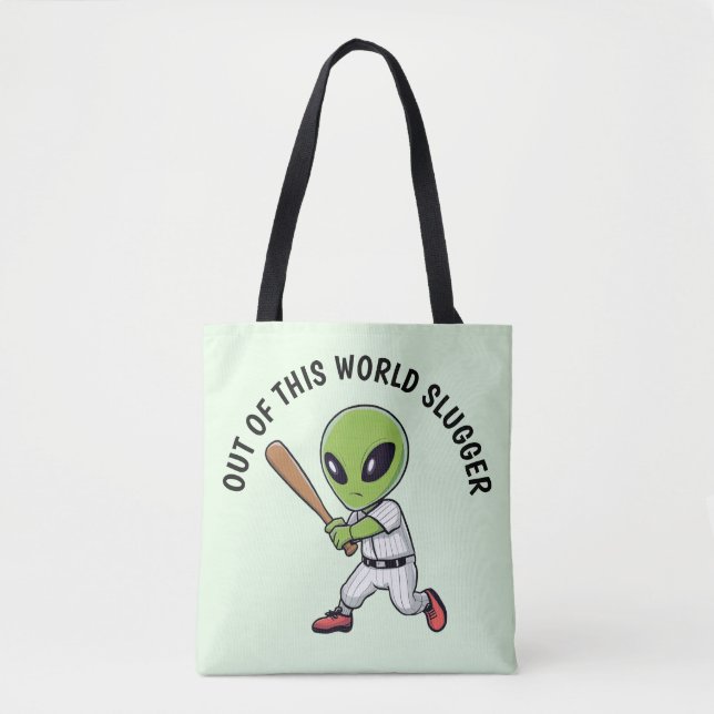 Baseball Alien Tote Bag (Front)