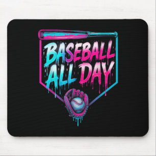 Baseball All Day Ice Cream Dripping Baseball Home Mouse Pad