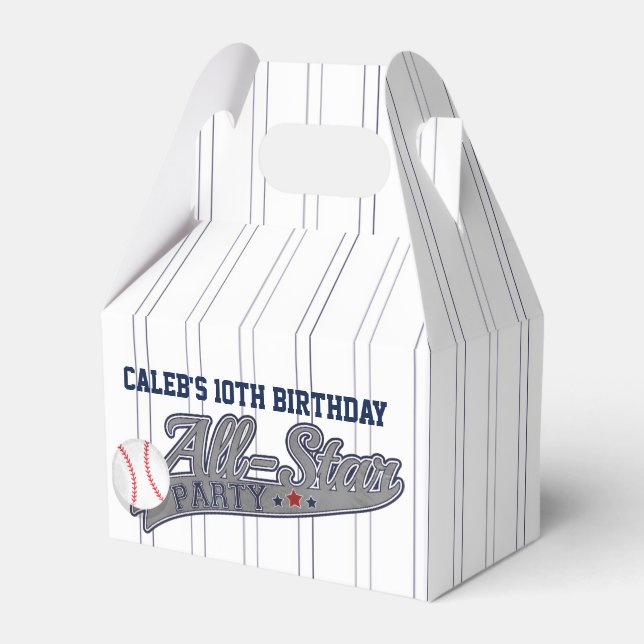 Baseball ALL-STAR Sports Custom Personalised Favour Box (Front Side)