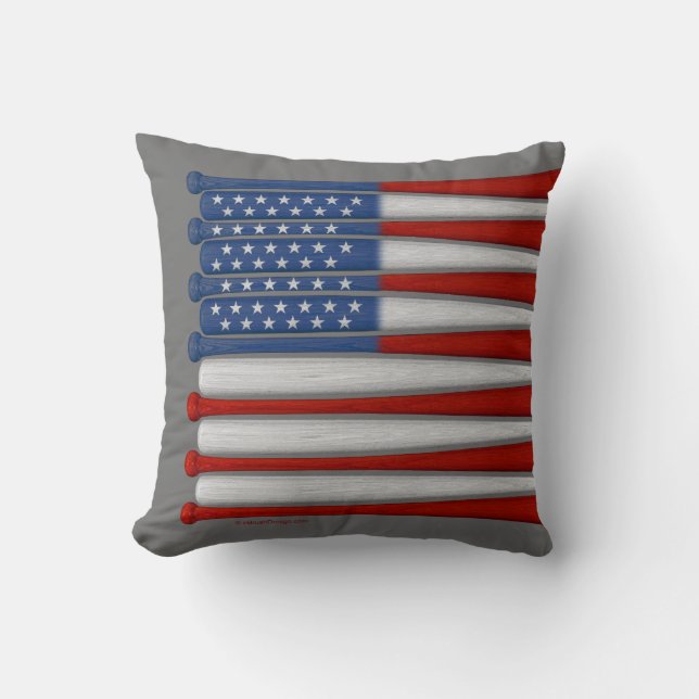 Baseball America (USA) Throw Pillow (Front)