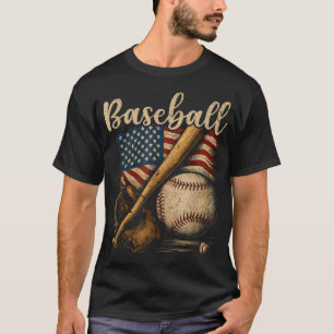 Baseball American Flag Baseball Player Pitcher T-Shirt