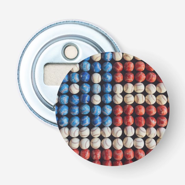 Baseball American Flag Bottle Opener (Front)