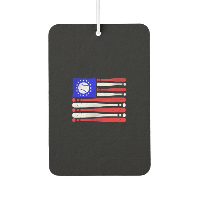 Baseball American Flag for Baseball Player Car Air Freshener (Front)