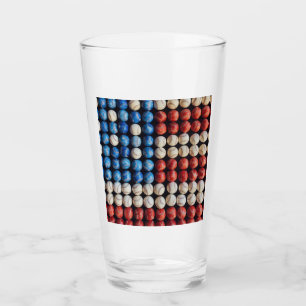 Baseball American Flag Glass