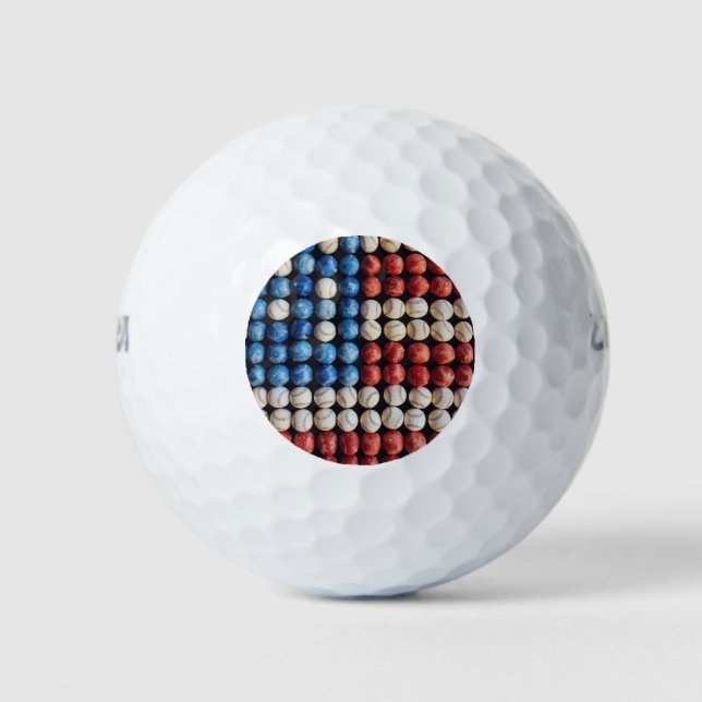 Baseball American Flag Golf Balls (Front)