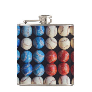 Baseball American Flag Hip Flask