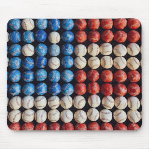 Baseball American Flag Mouse Pad
