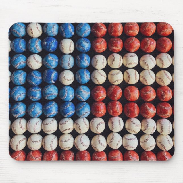 Baseball American Flag Mouse Pad (Front)