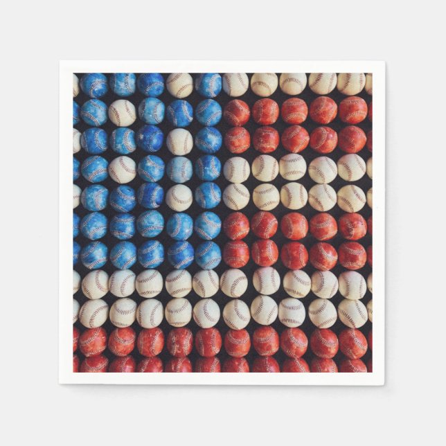 Baseball American Flag Napkin (Front)