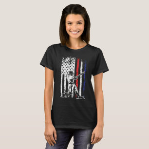 Baseball American Flag Patriotic Batting 4th July T-Shirt