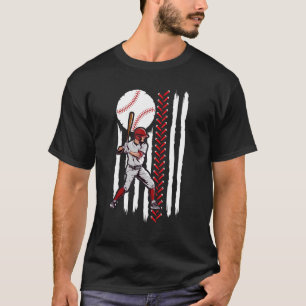 Baseball American Flag Patriotic Catcher 4th Of Ju T-Shirt