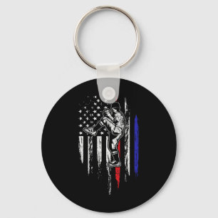 Baseball American Flag Pitcher Usa Pitching 4th Of Key Ring