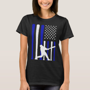 Baseball American Flag Player Flag Baseball Dad Fa T-Shirt