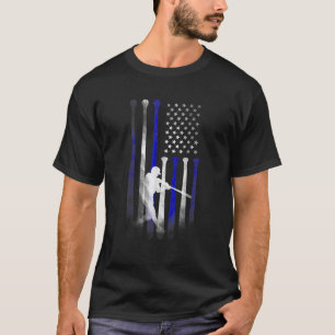Baseball American Flag Player Flag  Dad  Mum  Kid  T-Shirt
