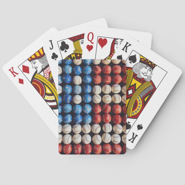 Baseball American Flag Playing Cards (Back)
