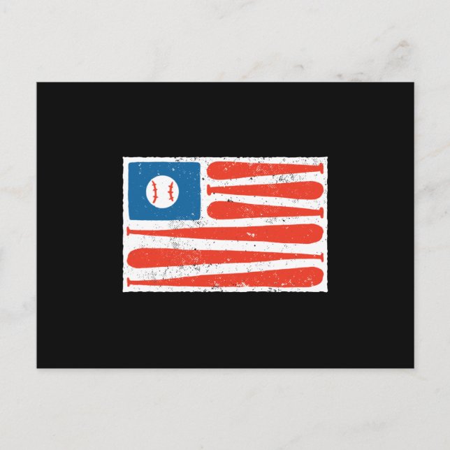Baseball american flag postcard (Front)