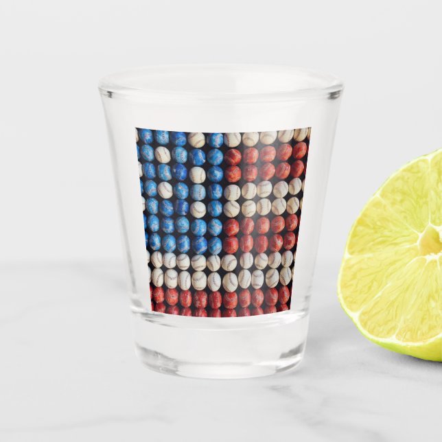 Baseball American Flag Shot Glass (Front)
