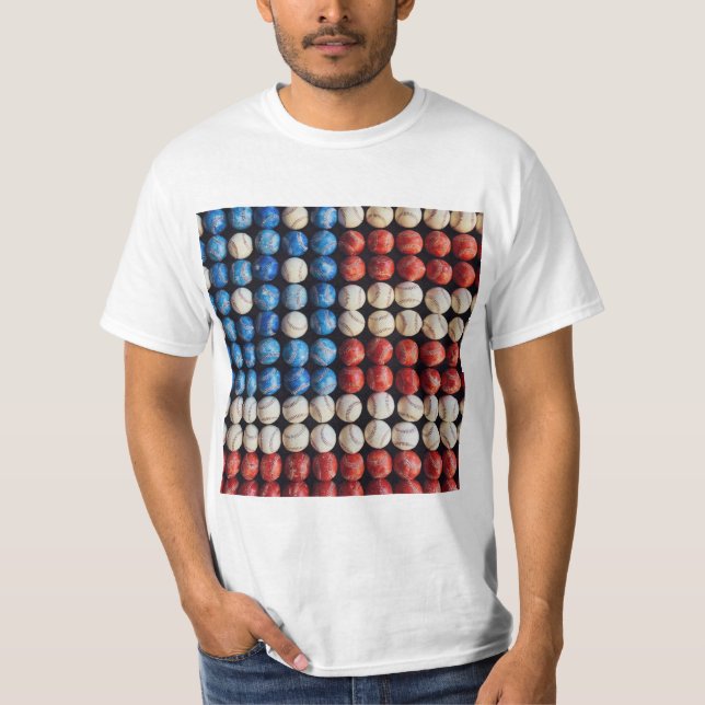 Baseball American Flag T-Shirt (Front)