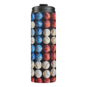 Baseball American Flag Thermal Tumbler