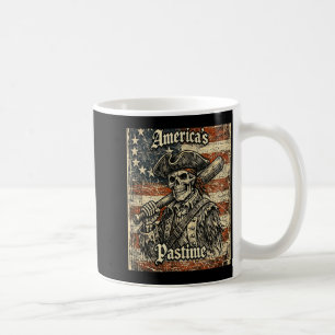 Baseball Americas Pastime American Flag Patriotic Coffee Mug