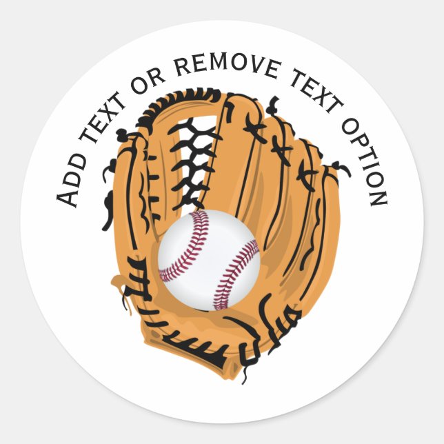 Baseball and Baseball Glove Classic Round Sticker (Front)