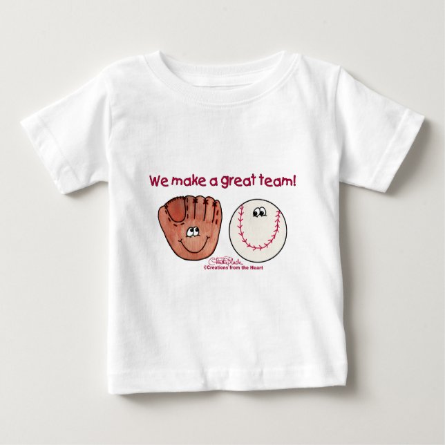 Baseball and Baseball Glove Team Baby T-Shirt (Front)