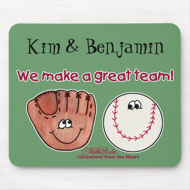 Baseball and Baseball Glove Team Mouse Pad (Front)