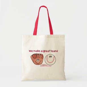 Baseball and Baseball Glove Team Tote Bag