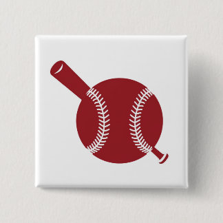 Baseball and Bat Icon 15 Cm Square Badge