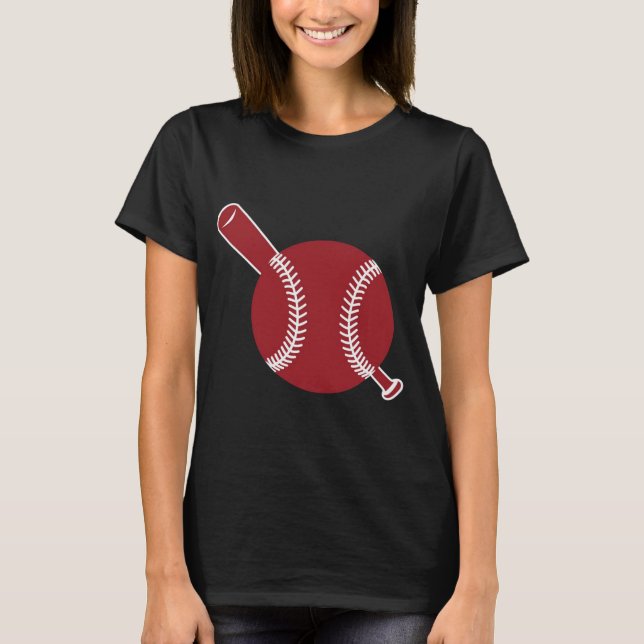 Baseball and Bat Icon T-Shirt (Front)
