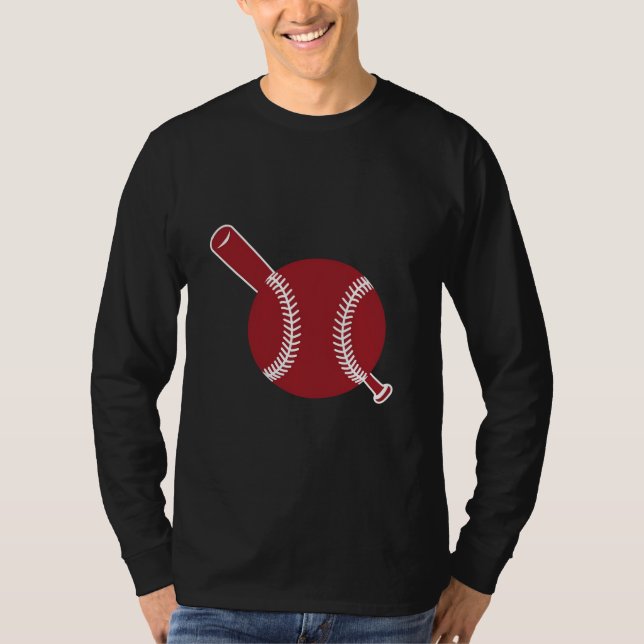 Baseball and Bat Icon T-Shirt (Front)