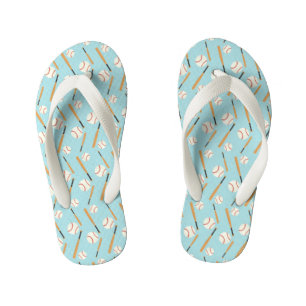 Baseball and Bats Pattern Boys Kid's Thongs