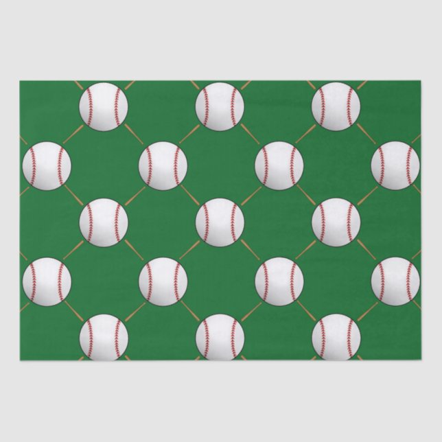 Baseball and Bats Tissue Paper (Front)