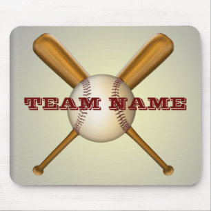 Baseball and Crossed Bats Customisable Mouse Pad