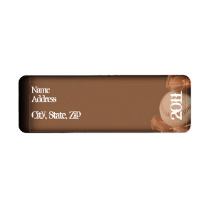 Baseball and Glove Graduation Return Address Label