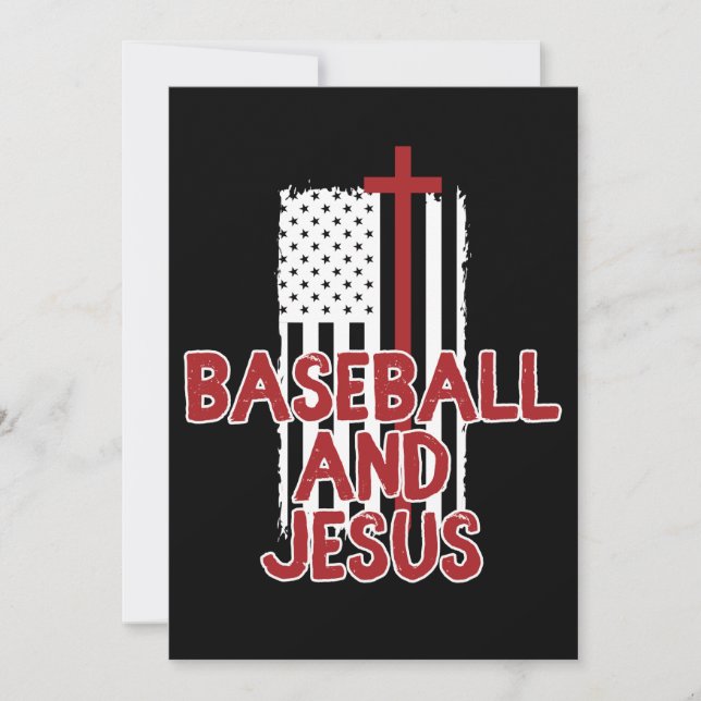 Baseball And Jesus Christian Save The Date (Front)