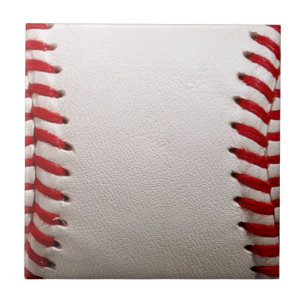 Baseball and Softball Red Stitching Ceramic Tile