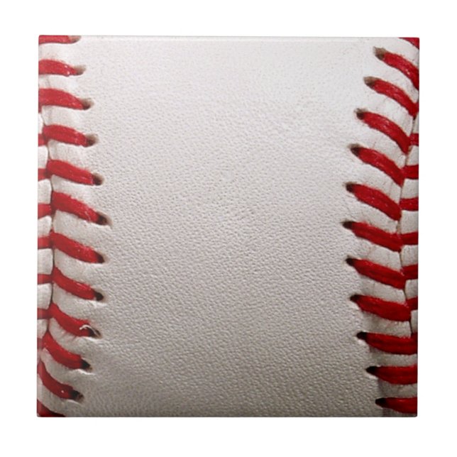 Baseball and Softball Red Stitching Ceramic Tile (Front)