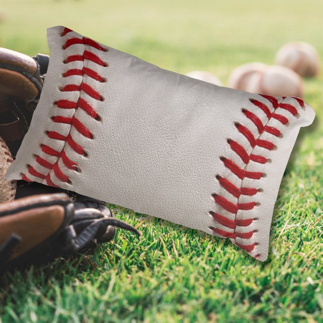 Baseball and Softball Red Stitching Lumbar Cushion (Creator Uploaded)