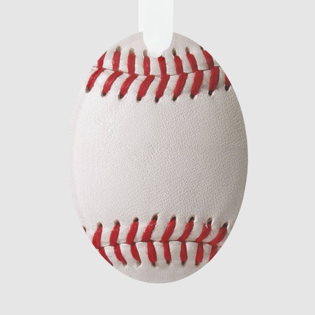 Baseball and Softball Red Stitching Ornament (Front)