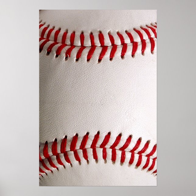 Baseball and Softball Red Stitching Poster (Front)