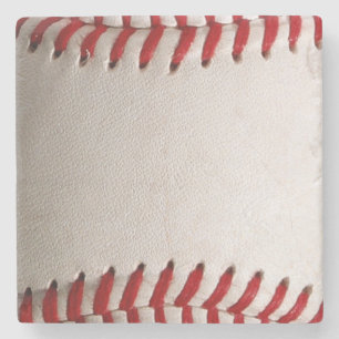 Baseball and Softball Red Stitching Stone Coaster