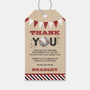 Baseball Any Age Birthday Gift Tags