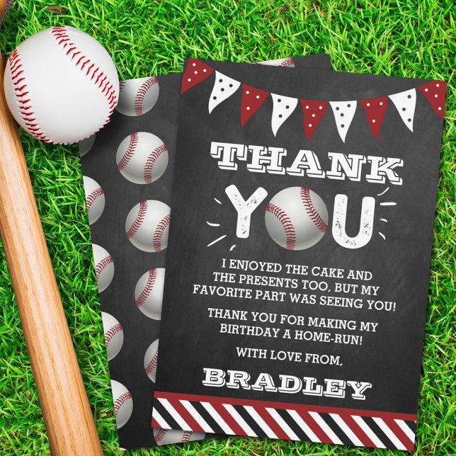 Baseball Any Age Birthday Thank You Card (Creator Uploaded)